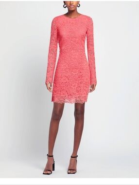 AMEN Women's Coral Lace Long-Sleeve Dress. SZ 6 Or Italian 42. New. Orig.$500